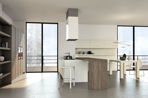 Cuisine contemporaine - STEP - F.LLI MIRANDOLA SAS - en bois massif / en placage de bois / en bois