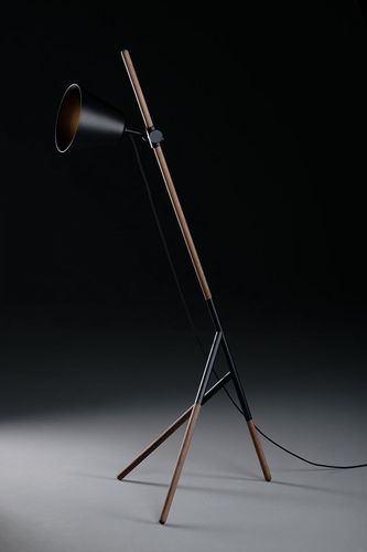 Lampe sur pied - INSERT - Artisan Solid Wood Furniture - en acier à revêtement par poudre / en chêne / en noyer