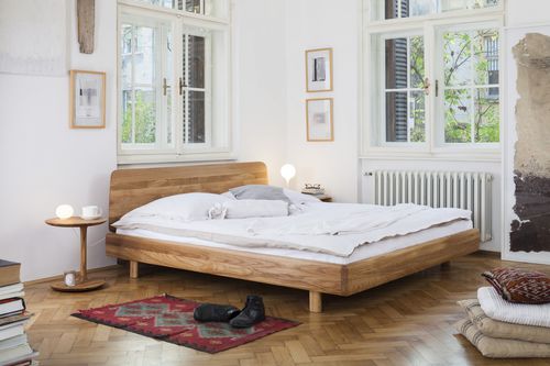 Lit double - FIN - Artisan Solid Wood Furniture - contemporain / avec tête de lit / en chêne