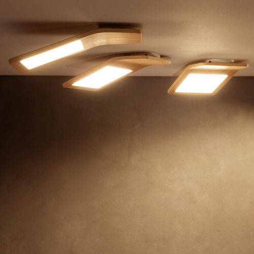 Plafonnier contemporain - BUTTERFLY - Tunto - rectangulaire / en bois / à LED