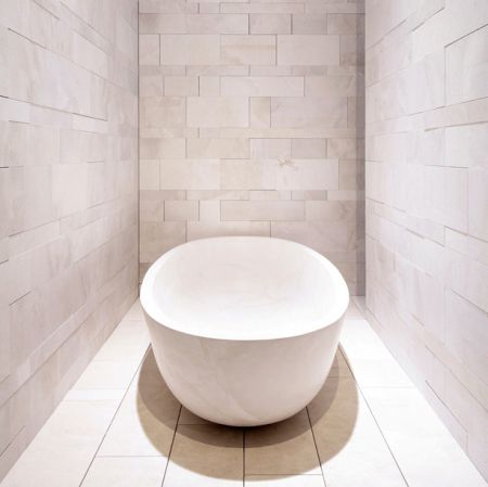 Baignoire ovale - SIMPLE ELLIPSE - PIBA MARMI - à poser / en marbre / blanche