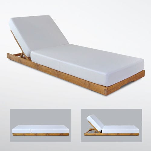 Bain de soleil contemporain - NIKI : G.PL9 - WARISAN - en bois / de piscine / dossier ajustable