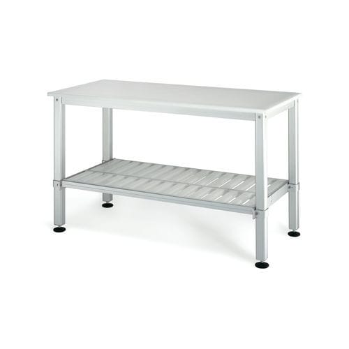 Table de travail contemporaine - A.I. GUIDOVIE SRL - en acier inoxydable / avec piètement en métal / rectangulaire