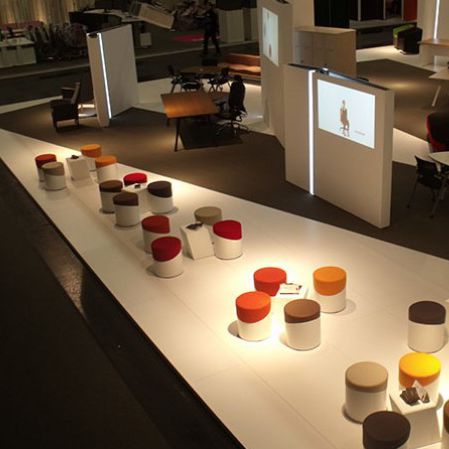 Pouf contemporain - NAR - Burotime Office Furniture - en tissu / en métal / rond