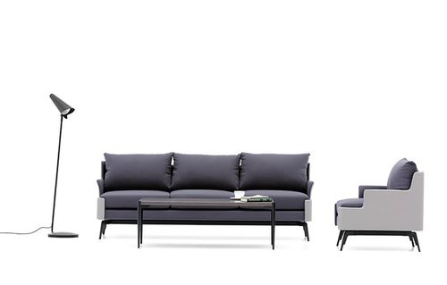 Canapé contemporain - GILDA - Burotime Office Furniture - en tissu / en cuir / marron