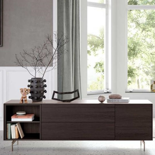 Buffet contemporain - side - Spectral Audio Möbel GmbH - en bois / en céramique / avec étagère