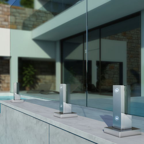 Garde-corps en aluminium - MS-125 - Panidis SA - à panneaux en verre / d'extérieur / pour terrasse