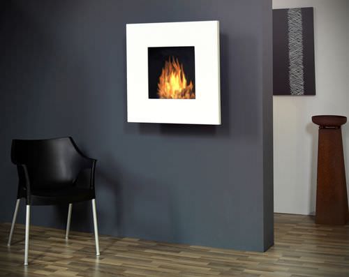 Cheminée au bioéthanol - SQUARE FIRE 75  - muenkel design - murale / simple face / à foyer ouvert