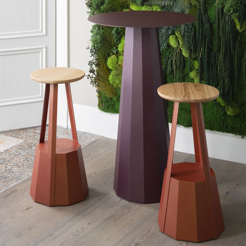 Table mange-debout contemporaine - Ankara - Matière Grise - en chêne / en acier / en acier inoxydable