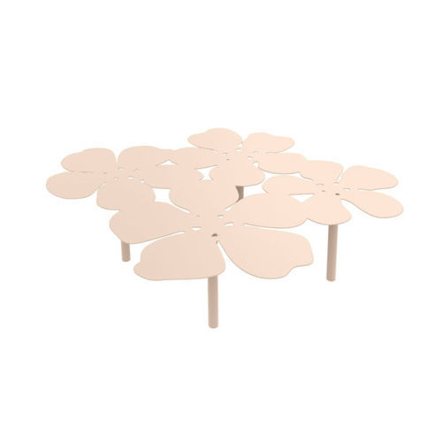 Table basse design original - NOTUS - Matière Grise - en acier / en aluminium / avec piètement en aluminium