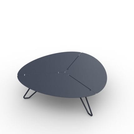 Table basse contemporaine - LOOM - Matière Grise - en aluminium / avec piètement en aluminium / triangulaire