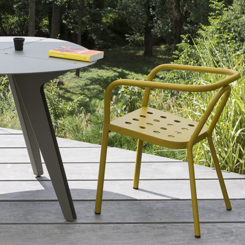 Chaise contemporaine - HELM - Matière Grise - d'intérieur / d'extérieur / en aluminium