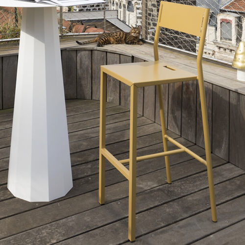 Chaise de bar contemporaine - Take - Matière Grise - d'intérieur / d'extérieur / en acier