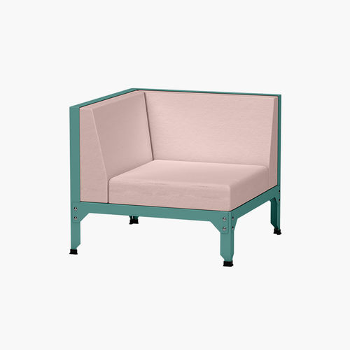 Fauteuil contemporain - Hegoa - Matière Grise - en tissu / en acier galvanisé / avec coussin amovible