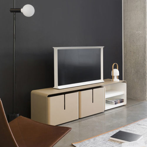 Meuble TV contemporain - Barber - Matière Grise - lowboard / avec tiroirs / avec roulettes