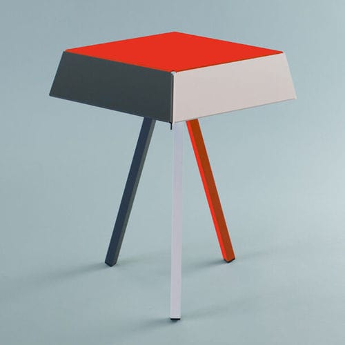 Table d'appoint contemporaine - KUBAN - Matière Grise - en acier / avec piètement en acier / rectangulaire