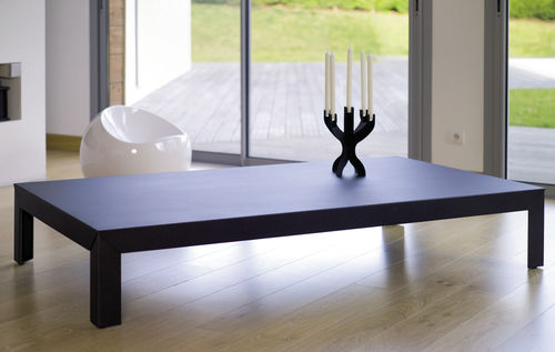 Table basse contemporaine - ZEF  - Matière Grise - en acier galvanisé / en aluminium / carrée