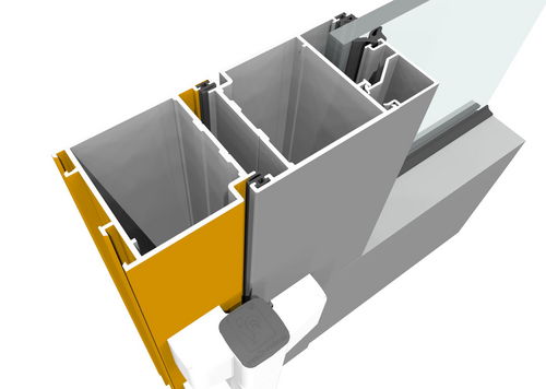 Profilé pour porte en aluminium - AT 600 - AKOTHERM - à isolation thermique
