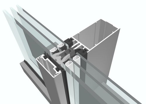 Profilé en aluminium - AT 500 F-SI - AKOTHERM - pour mur-rideau / à montant et traverse