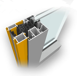 Profilé pour fenêtre en aluminium - AT 730 HI-S - AKOTHERM - à isolation thermique