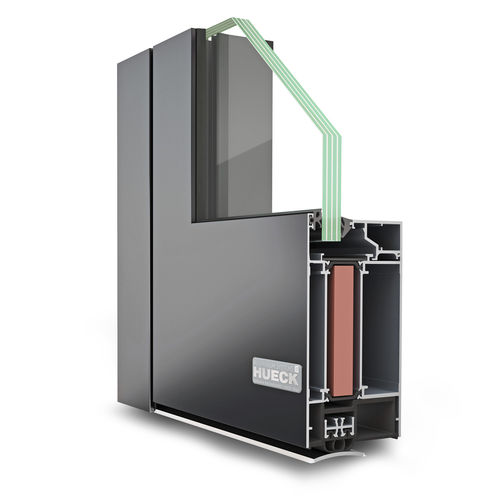 Profilé pour porte en aluminium - LAVA 77-30 - Hueck System GmbH & Co. KG - à isolation thermique / résistant au vent / coupe-feu