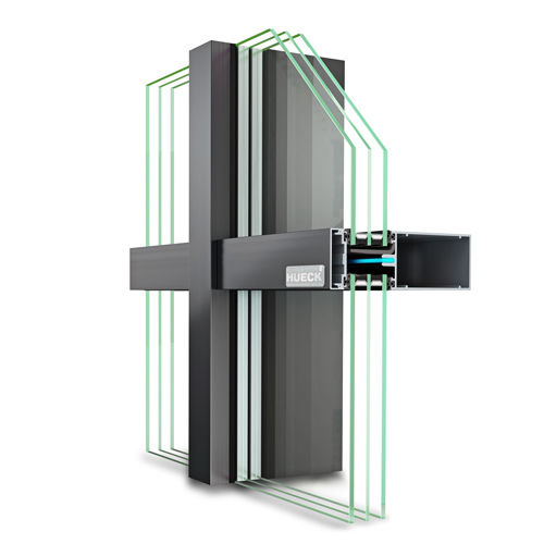 Mur-rideau ossature autoportante - TRIGON FS 050 - Hueck System GmbH & Co. KG - en aluminium et en verre / avec isolation intégrée / acoustique