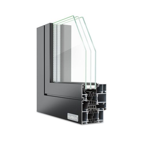 Fenêtre en aluminium - LAMBDA WS 075 - Hueck System GmbH & Co. KG - coulissante / à triple vitrage / noire