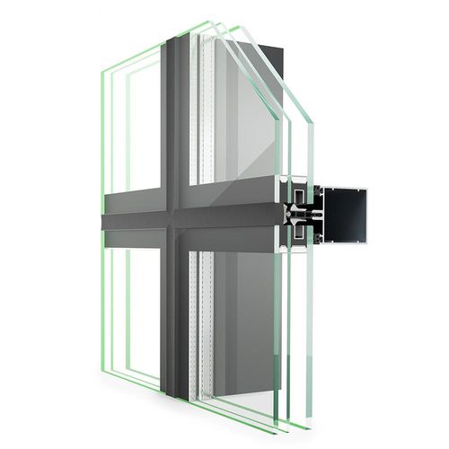 Mur-rideau en panneaux - TRIGON FS 060 SG - Hueck System GmbH & Co. KG - en verre / en métal et en verre / avec isolation intégrée