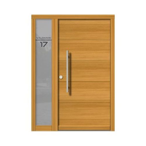 Porte d'entrée - MODERN : H107+ST - M SORA - en bois / battante / semi-vitrée