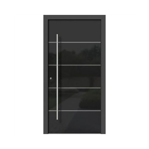 Porte d'entrée - VETRO : HA302 - M SORA - en bois / en aluminium / battante
