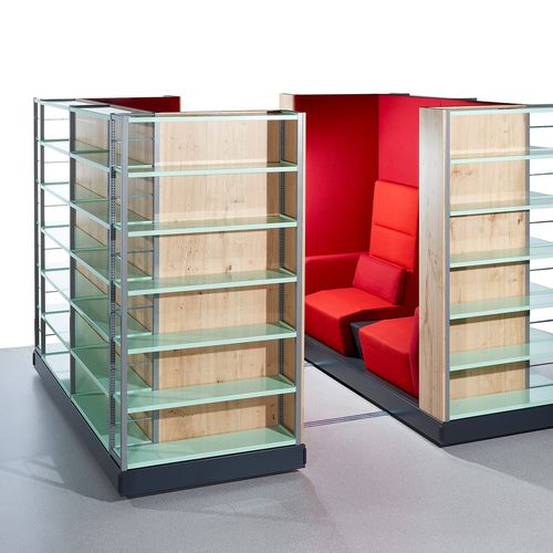 Bibliothèque contemporaine - ZAMBELLI PAZIO - Zambelli GmbH & Co. KG - professionnelle / en verre / en métal
