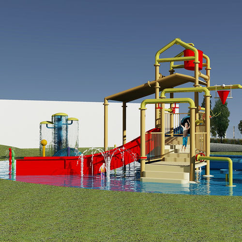 Structure de jeu pour parc aquatique - Van Egdom - en plastique / en bois