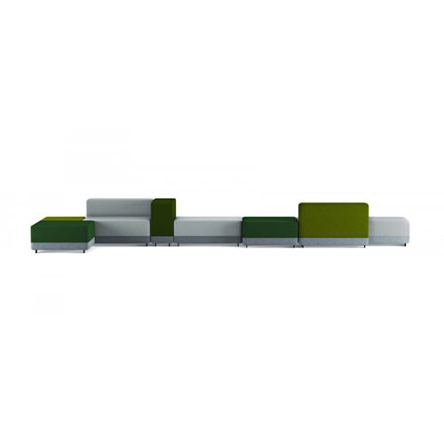 Banquette modulable - COURAGE - mitab - contemporaine / en tissu / avec dossier