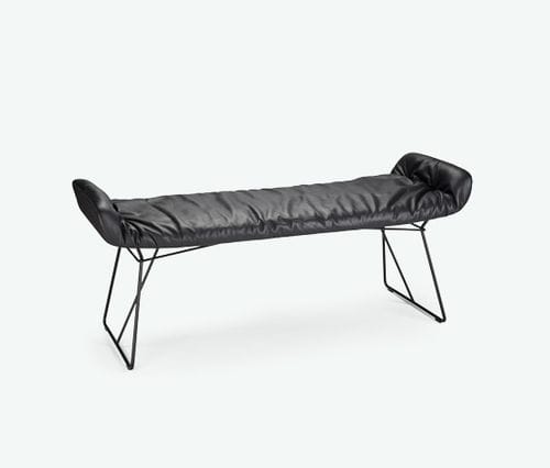 Banc contemporain - LEYA - FREIFRAU - en cuir / en tissu / tapissé