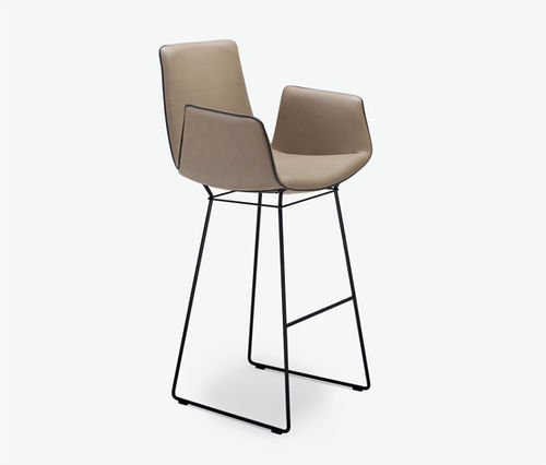 Chaise de bar contemporaine - AMELIE - FREIFRAU - d'intérieur / en tissu / en cuir