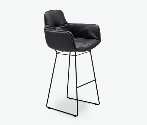 Chaise de bar contemporaine - LEYA - FREIFRAU - d'intérieur / en tissu / en cuir