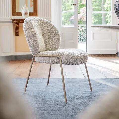 Chaise contemporaine - NANA - FREIFRAU - d'intérieur / en laine / avec piètement en métal