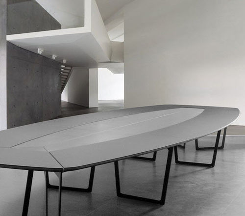 Table de conférence contemporaine - ARO - JMM - en bois / en métal / rectangulaire