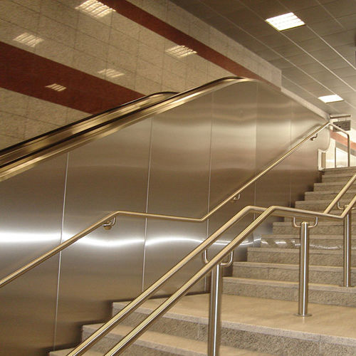 Panneau décoratif. en acier inox - Ieronimakisinox - pour agencement intérieur / poli / lisse