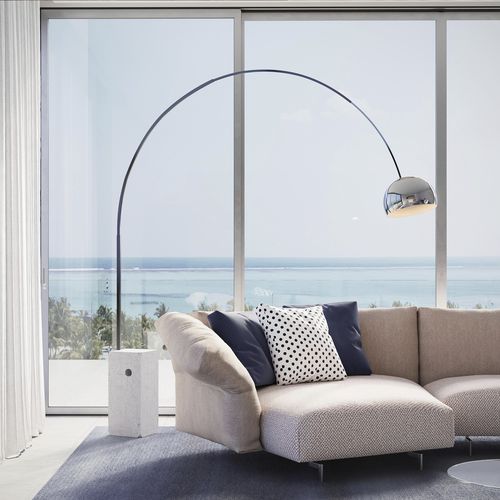 Lampe de sol - Arco  - FLOS - en aluminium / en acier inoxydable / en marbre