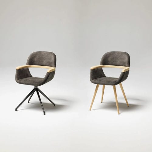 Chaise de salle à manger contemporaine - GINO - ANREI - Reisinger GmbH - d'intérieur / en tissu / avec piètement en chêne