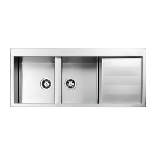 Évier 2 bacs - AMALTHEA : SQ1162I - Apell S.p.A. - avec égouttoir / en inox / encastrable