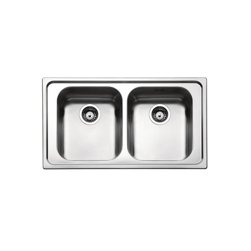 Évier 2 bacs - TORINO : TO862I - Apell S.p.A. - sans égouttoir / en inox / encastrable