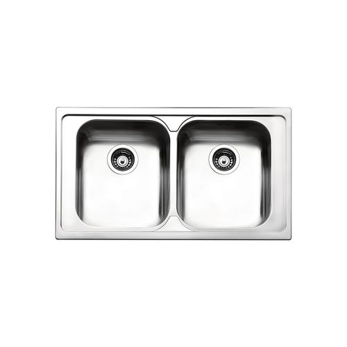 Évier 2 bacs - VENEZIA : VE862I - Apell S.p.A. - sans égouttoir / en inox / encastrable