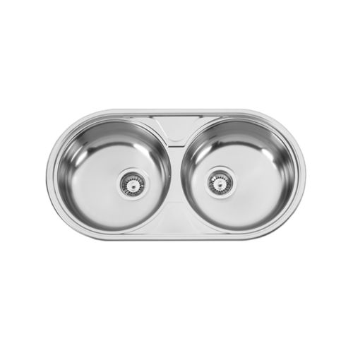 Évier 2 bacs - CIRCUM : CI852 - Apell S.p.A. - sans égouttoir / en inox / encastrable