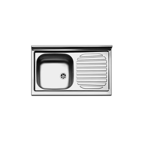 Évier 1 bac - PISA : PI801 - Apell S.p.A. - avec égouttoir / en inox / encastrable