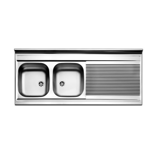 Évier 2 bacs - MILANO : MI1352 - Apell S.p.A. - avec égouttoir / en inox / encastrable