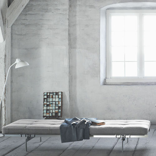 Méridienne contemporaine - PK80™ - Fritz Hansen - en tissu / en cuir / en acier inoxydable
