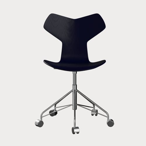 Chaise de bureau contemporaine - GRAND PRIX™ - Fritz Hansen - d'intérieur / en placage de bois / avec piètement en acier chromé