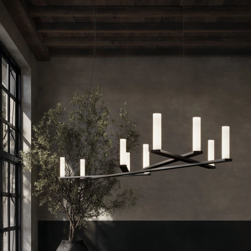 Lustre contemporain - DIX BOUGIES - LUCEPLAN - en aluminium / en papier / en technopolymère